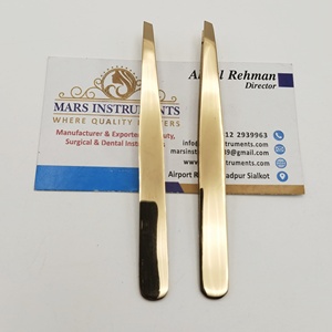 Pince à sourcils coudée professionnelle en acier inoxydable de haute qualité Logo personnalisé durable pour les cils cils - Product Image 6