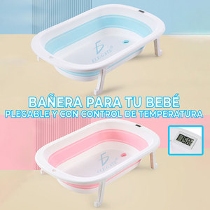 Bañera Plegable Portátil de Plástico con Termómetro de Agua para el Hogar y Viajes, Bañera para Bebés - Product Image 4
