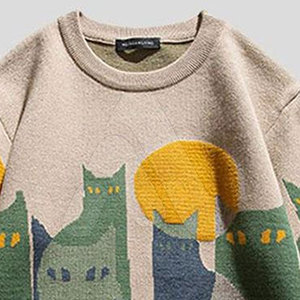Pull en tricot à col rond décontracté pour homme, imprimé, 100% coton, pour l'hiver, avec motif personnalisé, pour la vente en gros - Product Image 4