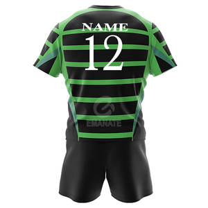 Vente en gros Nouveau style Personnalisé Imprimé Nom et numéro 100% Polyester Grande taille Maillot de rugby et short pour hommes - Product Image 6