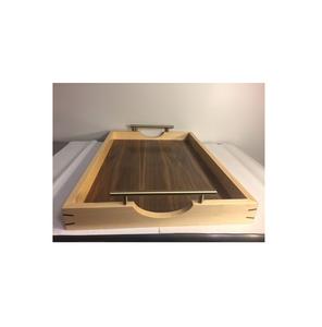 Juego de 2 bandejas de madera de tamaño y forma personalizados, bandeja para servir té y café de diseño elegante para accesorios de cocina y mesa - Product Image 6