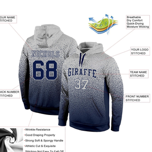 Sudadera con Capucha Sublimada con Degradado Azul Personalizado, Sudadera con Nombre y Número Personalizados, Ropa Deportiva con Logotipo Personalizado para Hombre y Mujer, Diseño OEM - Product Image 3