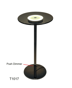 Lumetal Modern Black LED Desk Lamp with Round Base Push Dimmer AC Powered for Home Office Glass Shade - Product Image 1