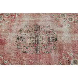 Tapis vintage 3,5 x 6,6 pieds, tapis d'inspiration turque, tapis oriental rouge et blanc - Product Image 5