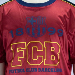 Conjunto de Fútbol Infantil Ligero de Verano, Inspirado en el FC Barcelona, Camiseta y Pantalones Cortos |   Uniforme de Fútbol Personalizado con Sublimación - Product Image 3