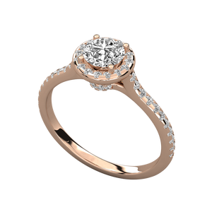 Bague solitaire en or 10 carats avec diamant rond brillant pour femme - Product Image 4