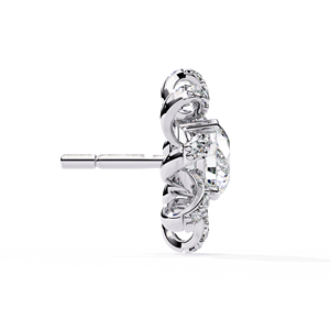 Boucles d'oreilles en or 14 carats avec diamant de laboratoire de conception de luxe personnalisée avec coupe brillante ronde certifiée IGI pour femmes - Product Image 4