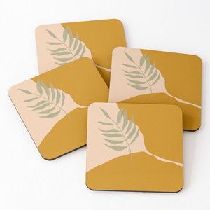 1621 <b>Set</b> of 4 Over Printed Tea Serving Coasters Mango Wood/Acacia Wood Mats & Pads - Product Image 3