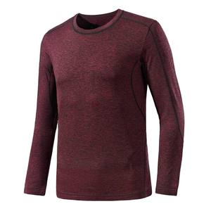 T-shirt décontracté à manches longues pour homme, respirant, séchage rapide, brodé, en tissu coton/bambou, personnalisable - Product Image 1