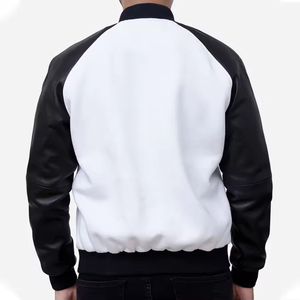 Manteau universitaire Letterman de baseball avec logo brodé personnalisé blouson bombardier en cuir pour hommes veste d'hiver - Product Image 5