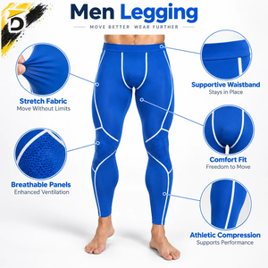 Premium <b>Men</b> <b>Leggings</b> Feature Stretch Fabric Comfortable Fit And Flexible Movement <b>For</b> <b>Gym</b> Training Fitness And Active Wear - Product Image 6
