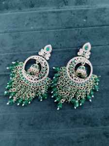 Antique Gold Plated Zircon Earrings <b>for</b> Women Hot <b>Sale</b> Indian Style Ethnic Jewellery Made of Alloy with Pearls - Product Image 2