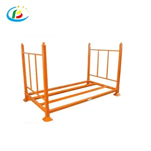 Customized Textile Industry Space Saving Metal Foldable Storage Fabric Rolls Stacking Rack Pallet Stacking Fabric Roll Racks