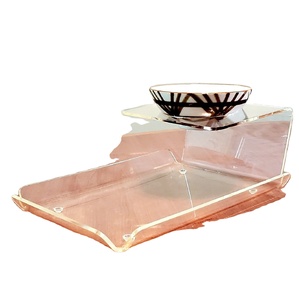 Bandeja de servicio de acrílico grande de primera calidad Diseño personalizado simple Perfecto para la presentación de alimentos en la cocina casera y el uso en restaurantes - Product Image 1