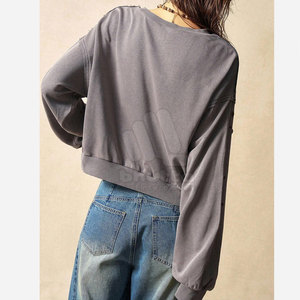 Sudadera de Invierno para Mujer con Pedrería, Logotipo Frontal Personalizable, Informal, para Fiestas, Uso Diario, Algodón Transpirable - Product Image 3