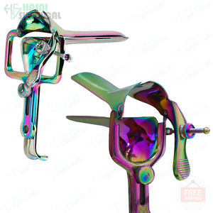 Espéculo vaginal aislado Graves de acero inoxidable con revestimiento de color azul y espéculo vaginal de la mejor calidad superior multicolor - Product Image 2