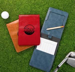 Porte-carte de score de golf en cuir PU de luxe, long, imperméable, nouveau modèle unisexe, avec motif de fil et fermeture ouverte - Product Image 2