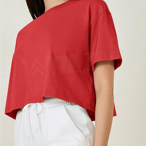 La mayoría de los colores de moda Loose Fit Oversized Women's Crop Top Plus Size Casual Wear Women Crop Top - Product Image 4