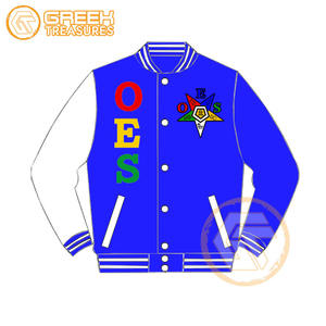 Customized Order Eastern <b>Star</b> Cotton Fleece Embroidered Varsity <b>Jacket</b> OES Breathable Quick Dry Zipper Closure Women <b>Jackets</b> - Product Image 2