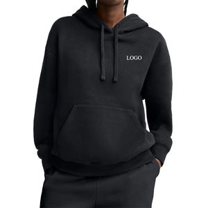 Sudadera con Capucha de Felpa de Peso Medio Premium para Mujer, Mezcla de Algodón, Estilo Casual con Hombros Caídos, Personalizable, para Invierno - Product Image 1