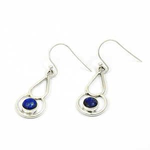 Nouveau Design 925 bijoux en argent Sterling avec pierre précieuse de Lapis naturel Look chic boucle d'oreille pour ses bijoux bohèmes faits à la main - Product Image 1