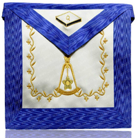 Regalia Maçonnique Grand Maître Maçon, Collerette et Tablier de Dégaine Grand Rang Provincial de Londres, en Peau d'Agneau Faite à la Main