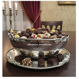Tazón de chocolate de metal con diseño de moda, niquelado, hecho a mano, tazón para dulces clásico, elegante y lujoso. - Product Image 6