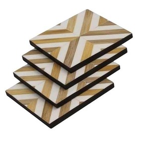 Handmade Bone Inlay Coaster Best Classic <b>Teacup</b> Coaster for Home Office Restaurants Square Shape Wholesale for Home Ware Use - Product Image 1