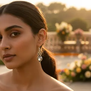 Boucles d'oreilles pendantes tendance en argent 925 plaqué or rose avec zircon, pour femmes, cadeau - Product Image 2