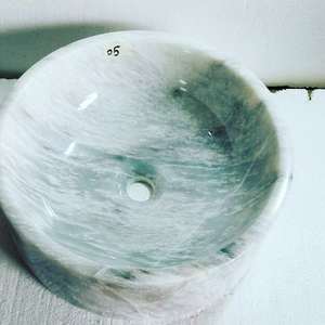 Lavabo en onyx naturel, Lavabo en onyx vert multi, Lavabo de salle de bain en onyx circulaire - Product Image 4