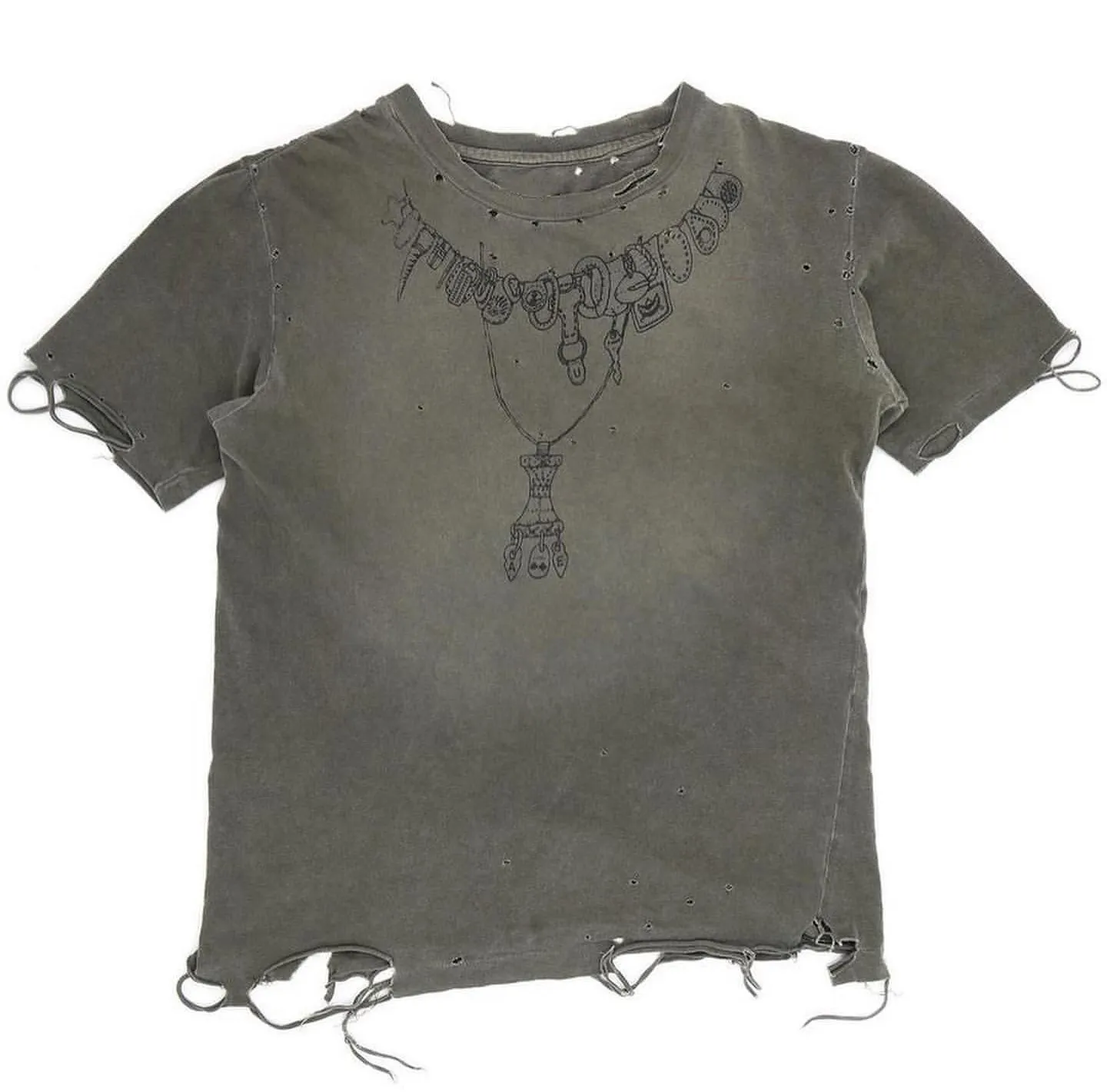 Wholesale Distressed100% Cotton Crew Neck Screen Print T-shirt over sized Vintage Acid Wash T Shirt Men OEM Customized