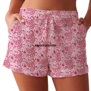 Pijamas de Algodón 100% Orgánico para Mujer, Ropa de Dormir de Verano Estilo Baby Doll para Chicas, Pantalones Cortos Hechos a Mano Personalizados con Cordón de Algodón - Product Image 3