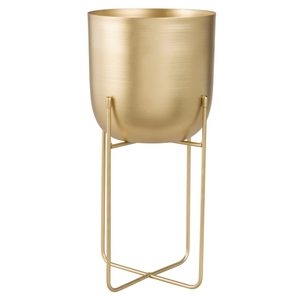The Aureus Floor <b>Planter</b> with Designer Gold <b>Bowl</b> on Minimal Tripod Stand for Premium Home Decor Accent - Product Image 5