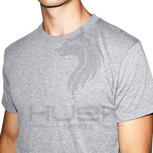 เสื้อยืดคอกลมแขนสั้นสำหรับผู้ชายเสื้อยืดผ้าเรยอน25% ผ้าฝ้าย25% โพลีเอสเตอร์50% มีโลโก้ - Product Image 5