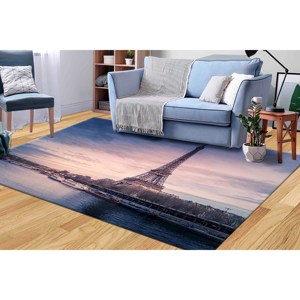 Tapis Tour Eiffel, Tapis Eiffel, Tapis Paris, Tapis paysage, Tapis imprimé, Tapis en chenille - Product Image 2