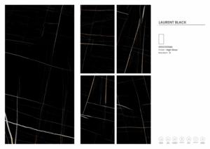 CARREAUX DE PORCELAINE ÉGLAISÉS À Finition Brillante PREMIUM NOIR LAURENT - Product Image 3