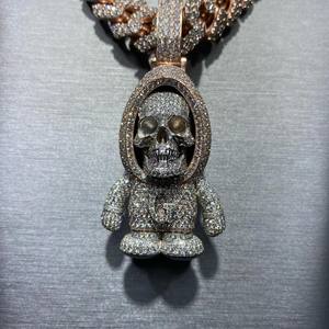 Colgante de plata de lujo 925, diseño de Hip Hop personalizado con diamante de moissanita y fianza de bolsa de dinero helado para joyería de fiesta - Product Image 2