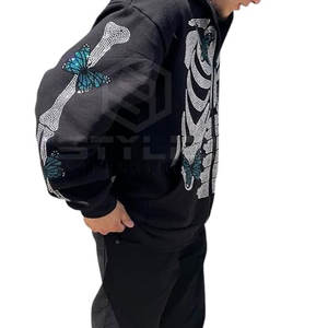 Meilleure vente de streetwear Sweats à capuche avec strass Qualité supérieure Créez vos propres sweats à capuche pour hommes En stock - Product Image 4