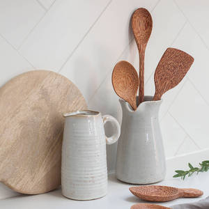 Utensilios de cocina para comidas, espátula de madera de coco, juego de utensilios de cocina, juegos para hacer cenas de madera de coco - Product Image 6