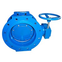 Fer ductile PN16 DN1000mm 4in EPDM engrenage à vis sans fin manuel Double excentrique vanne papillon à bride souple
