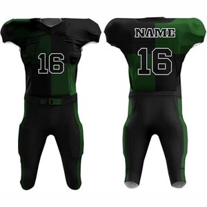 Prix de gros, uniforme de football américain personnalisable, respirant, évacuant l'humidité, 100% polyester, manches courtes, ensembles unisexes pour adultes - Product Image 1
