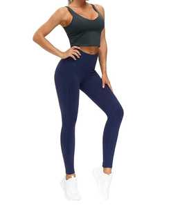 High Waist Yoga Pants Solid Pattern Thick Tummy Control Workout Running <b>Leggings</b> for Women Featuring Pockets for Yoga Exercise - Product Image 1