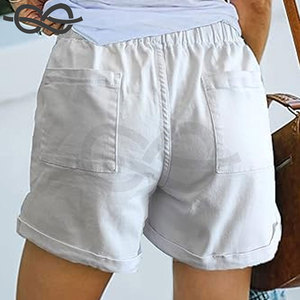 Short en jean décontracté pour femmes taille haute déchiré jean court extensible cordon taille élastique à la mode confortable - Product Image 5