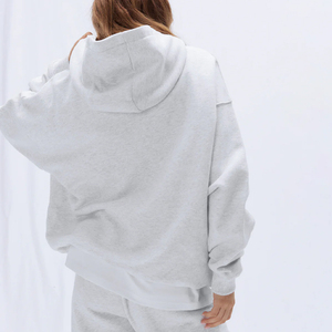 Meilleur échauffement femmes vente chaude femmes sweats à capuche surdimensionnés Streetwear Hip Hop Style polaire tissu 100% coton hiver pull Style - Product Image 3