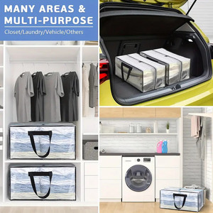 Eco-Friendly Extra Large Thick Waterproof Moving Totes OEM Custom Heavy Duty Woven PP Reusable <strong>Clothes</strong> <strong>Storage</strong> Moving <strong>Bags</strong> - Product Image 6