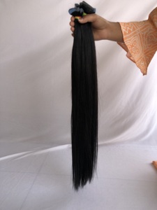 High Quality 100% Remy Virgin Human Hair Extensions Colour #1 Straight 24'' Soft Raw Indian Cambodian Vendor Wholesale Export - Product Image 6
