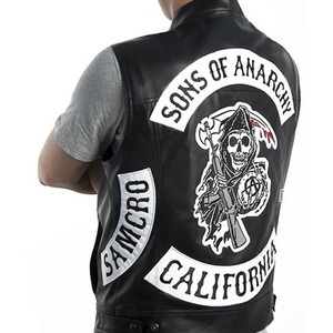 Chaleco de Cuero Sintético Estilo Rock Punk para Hombre, Disfraz de Cosplay, Color Negro, Chaqueta sin Mangas para Motociclista - Product Image 1