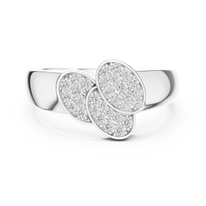 Anillo de compromiso de plata esterlina de 14K con diseño de Halo - Product Image 4
