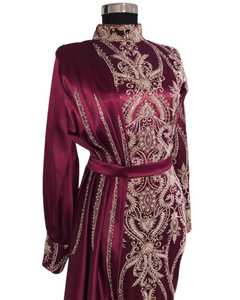 Elegant Anti-Static Women's Long Formal Evening Gown Hand-<b>Beaded</b> Floor-Length Dress with Natural <b>Waist</b> for Party Prom Wedding - Product Image 1