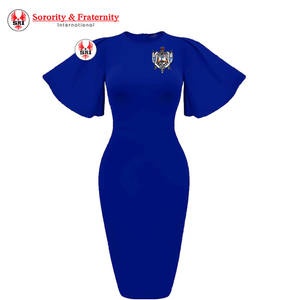 Sigma Gamma rho thêu trang bị váy trắng vớ<span class=keywords><strong>i</strong></span> tay áo loe - Product Image 1